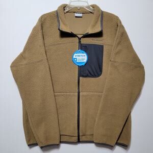 NWT Columbia Rugged Ridge Sherpa Brown Fleece Mens XL Full Zip AM0478